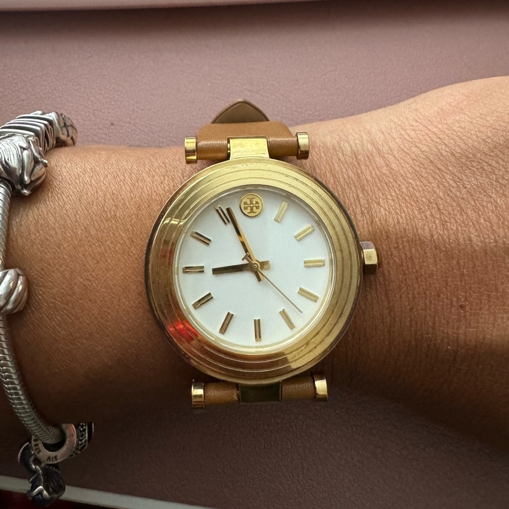 TORY BURCH Classic T Watch - TBW9002 Light Brown